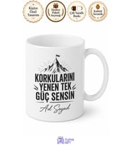 Cesur Kişiye Özel Motivasyon Yazılı Baskılı Kupa Bardak Hediye