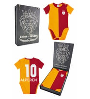 Galatasaray Orijinal Kişiye Özel Metin Oktay Bebek Zıbın Hediyelik Ahşap Kutulu