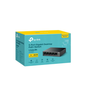 LS105GP 4 PORT GIGABIT + 1 PORT RJ45 UPLINK POE 65W 250 METRE POE MESAFE METAL KASA SWITCH