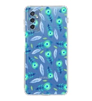 PrintiFy Samsung Galaxy M52 ile Uyumlu Nazar Boncuğu 3 Baskılı Kamera Korumalı Şeffaf Silikon Kılıf