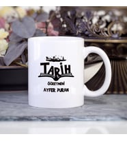 Kişiye Özel Tarih Öğretmeni Kupa Bardak HB147A (Beyaz - Beyaz)