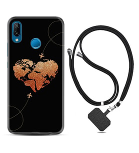 Huawei P20 Lite Mate 10 20 Lite Pro P40 Lite KılıfBoyun Askılı Silikon Plane Heart 1721