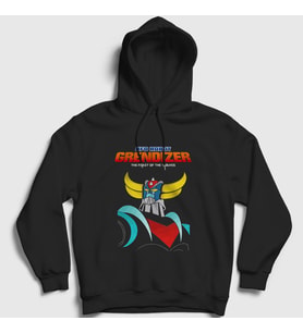 Presmono Unisex Siyah Poster Ufo Robot Grendizer Goldorak Kapüşonlu Sweatshirt 471887tt