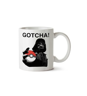 Pokemon Go Darth Vader Gotcha Star Wars White iki Tarafı Baskılı Kupa Bardak
