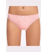 Melanjlı Dantelli Bikini Külot (Pudra)
