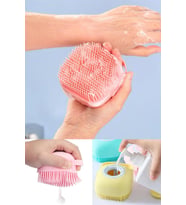 Yumuşak Silikon Malzemeli Esnek Jel Hazneli Masaj Fonk. Etkili Banyo Duş Kese Lifi Pembe