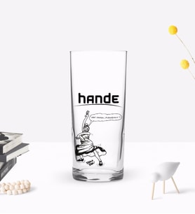 BK Gift Kişiye Özel Renkli Baskılı Karikatür Tasarımlı Rakı Bardağı-1 (Beyaz)