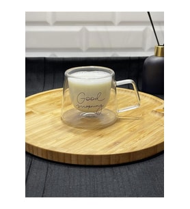 Perotti 13793 Good Morning Çift Cidarlı Cam Kahve Kupası 200ML
