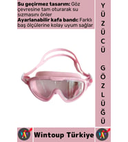#Gözlük Yetişkin Çocuk Sızdırmaz Buğu Önleyici UV Korumalı Lens Çok Şık Ayarlanabilir Yüzücü Gözlüğü