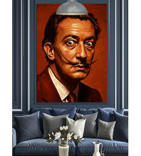 Salvador Dali Bıyık Portre Dekoratif Kanvas - Mdf Ahşap Tablo