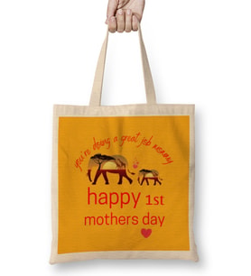 Our First Mothers Day 1ST 2021 Bez Çanta Uzun Saplı
