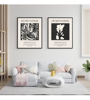 Henri Matisse Duvar Tablosu Çerçeveli 2'lü Set Siyah Renk 21 x 30 Boyut/Ebat (Çok Renkli)