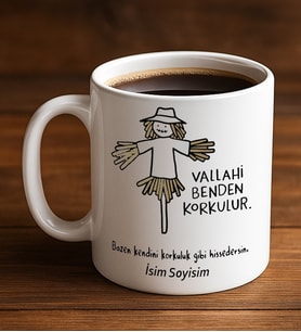 Komik - Esprili Kupaa Bardakk BENDEN KORKULUR Tasarımlı Komik Kupaa Bardakk