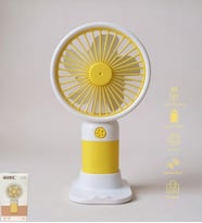 Avec USB Şarjlı El Fanı I Mini Taşınabilir Fan I Yaz Serinleticisi I Vantilatör I Telefon Standlııı (Sarı)