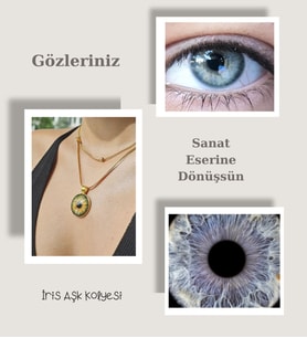 İris Aşk Kolyesi Kişiye Özel Tasarım 45cm Gold Renk Paslanmaz Çelik GoldDoubleLine