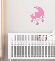 BK Gift Kişiye Özel Ay Tasarımlı Çocuk Odası Ahşap Duvar Süsü-2 (Beyaz)