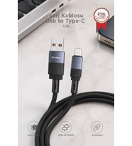 Torima Şarj Kablosu Usb to Type-C Data Kablo U18 Siyah