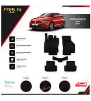 Volkswagen Polo 2017+ 3D Havuzlu Paspas (Siyah - Beyaz)