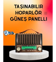 Mey İthalat® Solar Şarjlı Taşınabilir Radyo Bluetooth Hoparlör Usb Sd Destekli