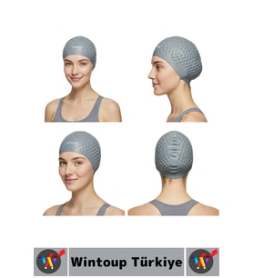 #Bone Esnek Yumuşak Silikon Havuz Deniz Yüzme Kulağa Su Geçirmez Büyük Beden Saç Bonesi 2 Adet