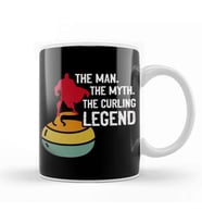 Man Myth Curling Legend Player Sweeping Broom Stones Team Kupa Bardak Porselen