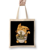 Kawaii Cat Ramen Bowl Funny Anime Noodles Kitty Bez Çanta Uzun Saplı