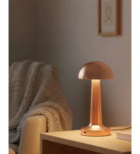 Bronz Dokunmatik Masa Lambası 3 Renk LED Şarjlı Kablosuz USB Çıkışlı