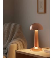Bronz Dokunmatik Masa Lambası 3 Renk LED Şarjlı Kablosuz USB Çıkışlı