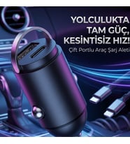 30W Akıllı Araç Şarj Aleti Type-C ve USB Çıkışlı Kompakt Çakmaklık Başlığı