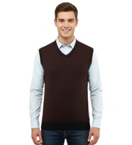 Erkek V Yaka Süveter Çelik Örgü Regular Kalıp 5208H BGL-ST04960 (Bordo)