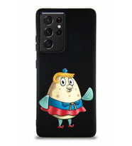 Samsung Galaxy S21 Ultra Soft Premier Kapak Bayan Puff Tasarımlı Silikon Kılıf - Siyah (Şeffaf)