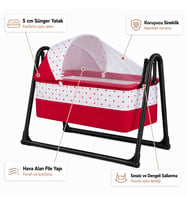 Chubby Baby Tenteli Sepet Beşik Sineklikli Sallanır Bebek Beşiği