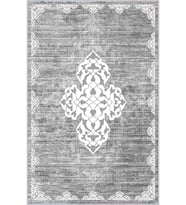 Eliana Home Baskılı, Yıkanabilir Kaymaz Taban Salon Halısı LNA0300-SD1088 100x150 cm (Gri)