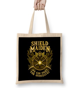 Shield Maiden We Can Fight For Ourselves Warrior Bez Çanta Uzun Saplı