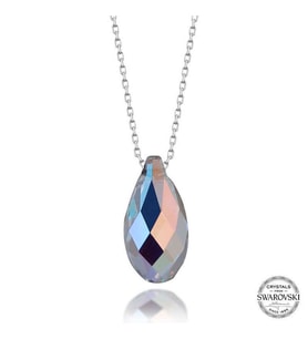 Swarovski Crystal Taşlı Damla Gümüş Kadın Kolye