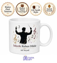 Orkestra Şefi Baget Klasik Müzik Dehası Senkronizasyon Baskılı Porselen Kupa Hediye Bardak