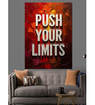Push Your Limits Motivasyon Yazısı Dekoratif Kanvas - Mdf Ahşap Tablo
