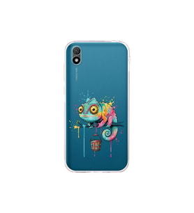 Huawei Y5 2019 ile Uyumlu Splash Bukalemun Tasarımlı Şeffaf Silikon Kılıf