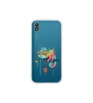 Huawei Y5 2019 ile Uyumlu Splash Bukalemun Tasarımlı Şeffaf Silikon Kılıf