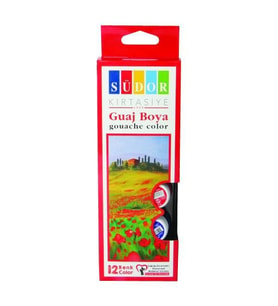 Südor Guaj Boya 12 Renk x 15 ml. Şişe 