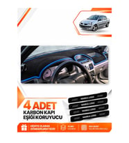RENAULT CLİO SYMBOL ALİZE (2002-2008) Uyumlu Ön Torpido Koruma Kılıfı Halısı - Siyah Mavi