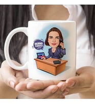 Kişiye Özel Sekreter Kadın Karikatürlü Kupa Bardak