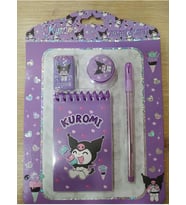 Sanrio Lisanslı Kuromi Kırtasiye Seti, 4'lü, Mor