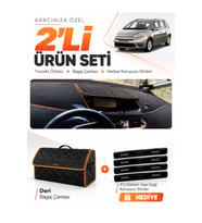 e-biz CITROEN C4 GRAND PİCASSO (2007-2013) Uyumlu Torpido + Deri Çanta - Siyah-Kahverengi - CI010