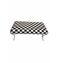 DTM HOME Dama Desenli Bench Puf (Siyah - Beyaz)