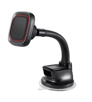 Araç İçi Manyetik Telefon Tutucu Vantuzlu Esnek Boyunlu Dashboard ve Cam Uyumlu 360° Döner Stand (Siyah)