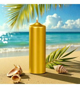 VIP YÜKSEK KALİTE 12 CM GOLD KALIN SİLİNDİR MUM PARLAK METALİK GOLD MUM GOLD SİLİNDİR MUM 12X4.5 CM