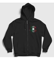 Presmono Unisex Siyah italian Stallion Film Rocky Fermuarlı Kapüşonlu Sweatshirt 249761tt