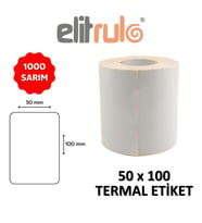 Elitrulo Barkod Etiketi 50x100 Termal - 1000 Adet (Beyaz)
