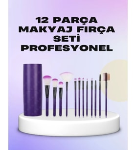 Ergonomik Saplı Fiber Kıllı 12'li Makyaj Fırça Takımı Göz ve Ten Makyajı İçin Uygun